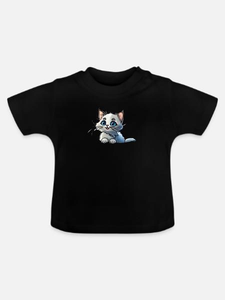 Baby Kitty - Baby Bio-T-Shirt mit Rundhals - Schwarz