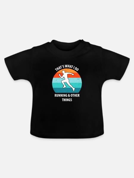 Joggen - Baby Bio-T-Shirt mit Rundhals - Schwarz