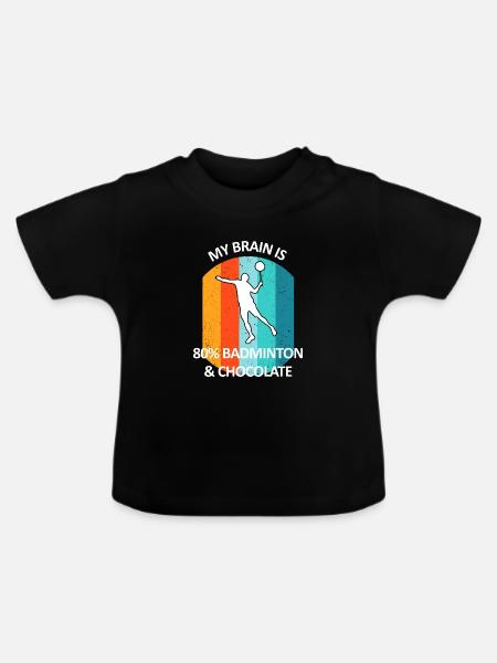 Badminton Federball Badmintonspieler Schokolade - Baby Bio-T-Shirt mit Rundhals - Schwarz