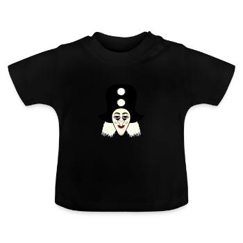 Harlekin Maske Basler Fasnacht Morgenstreich Basel - Baby Bio-T-Shirt mit Rundhals - Schwarz - Vorne