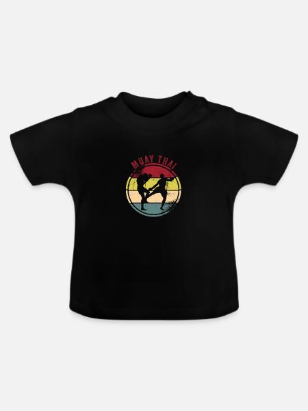 Muay Thai Boxen - Baby Bio-T-Shirt mit Rundhals - Schwarz