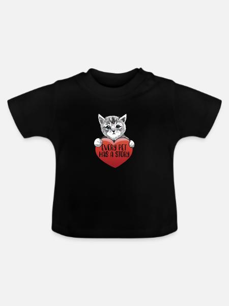 TIERRETTUNG TIERHILFE - Baby Bio-T-Shirt mit Rundhals - Schwarz