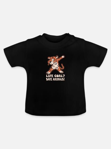 TIERRETTUNG TIERHILFE - Baby Bio-T-Shirt mit Rundhals - Schwarz