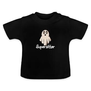 Babysitter - Økologisk T-shirt til baby, rund hals - sort - Foran