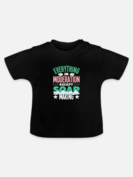 Seife machen - Baby Bio-T-Shirt mit Rundhals - Schwarz