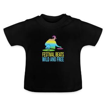 Fête - T-shirt bio col rond Bébé - noir - Devant