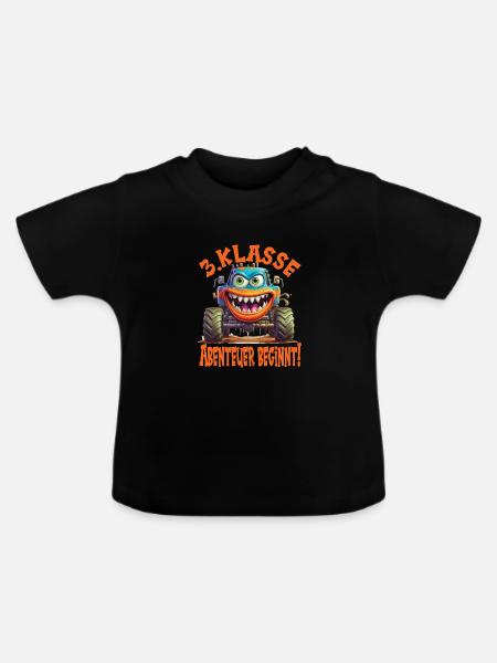 Schuljahr 3 - Baby Bio-T-Shirt mit Rundhals - Schwarz