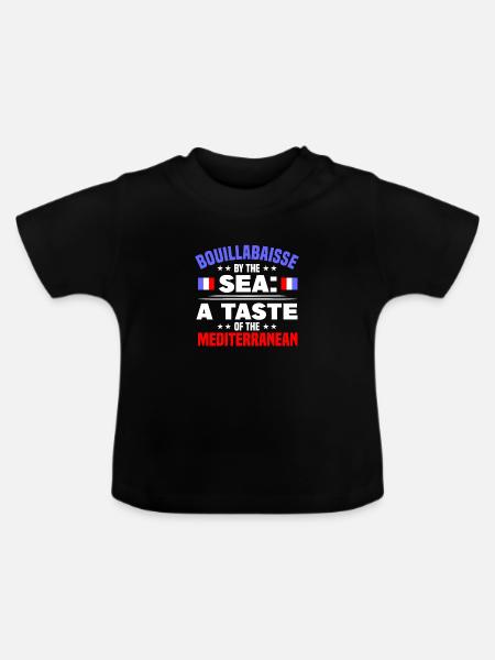 Französisches Essen - Baby Bio-T-Shirt mit Rundhals - Schwarz