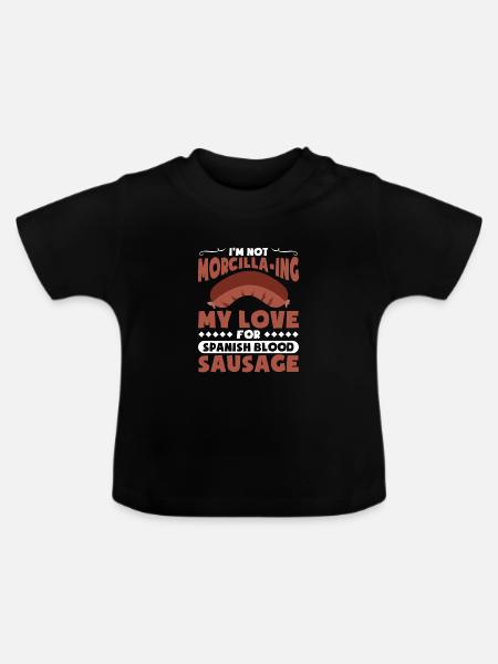 Spanisches Essen - Baby Bio-T-Shirt mit Rundhals - Schwarz