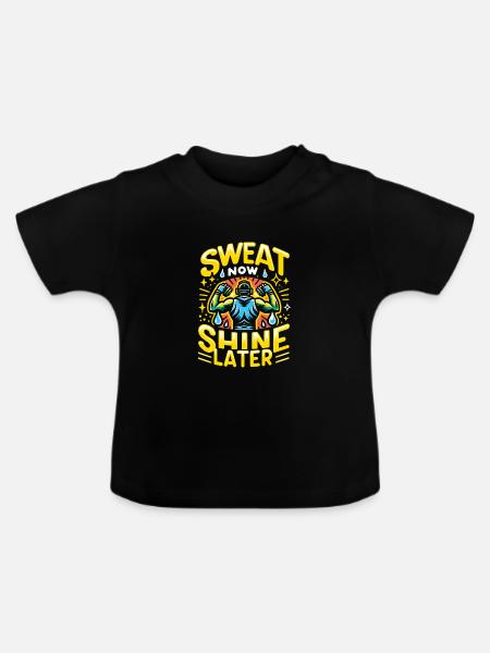 Abnehmen - Baby Bio-T-Shirt mit Rundhals - Schwarz