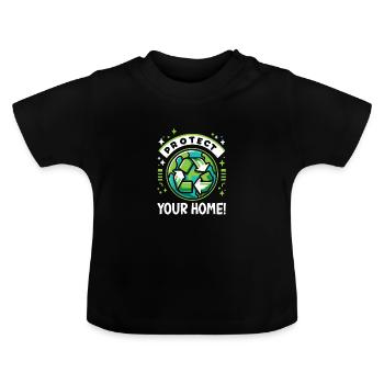 Environmental protection - Baby Organic T-Shirt with Round Neck - black - Front