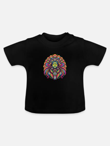 Hippie Festival - Baby Bio-T-Shirt mit Rundhals - Schwarz