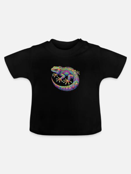 Hippie Festival - Baby Bio-T-Shirt mit Rundhals - Schwarz