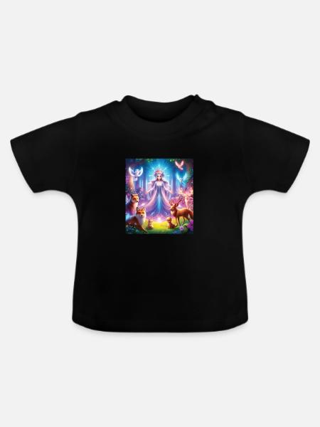 Märchen - Baby Bio-T-Shirt mit Rundhals - Schwarz