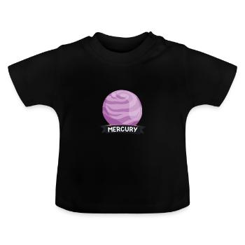 Planet Mercury Space gift - Baby Organic T-Shirt with Round Neck - black - Front