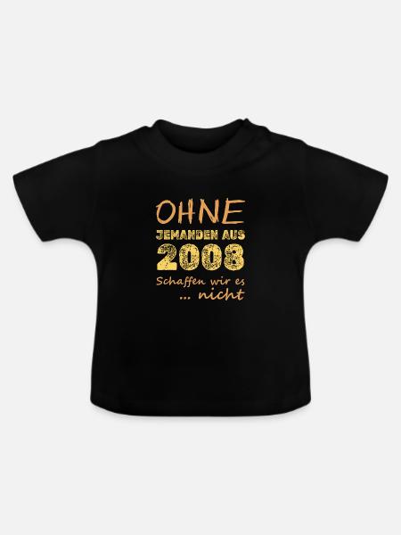 Jahr 2008 - Baby Bio-T-Shirt mit Rundhals - Schwarz