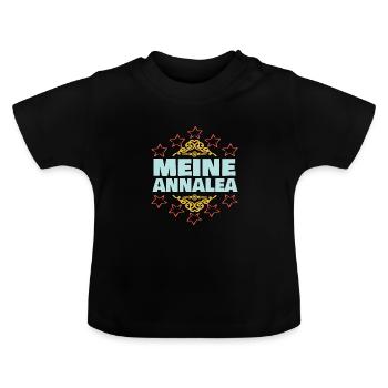 Mädchen Annalea - Baby Bio-T-Shirt mit Rundhals - Schwarz - Vorne