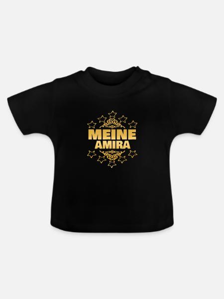 Amira als Mädchen - Baby Bio-T-Shirt mit Rundhals - Schwarz