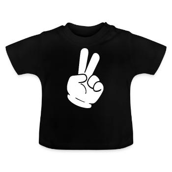 PEACE - T-shirt bio col rond Bébé - noir - Devant