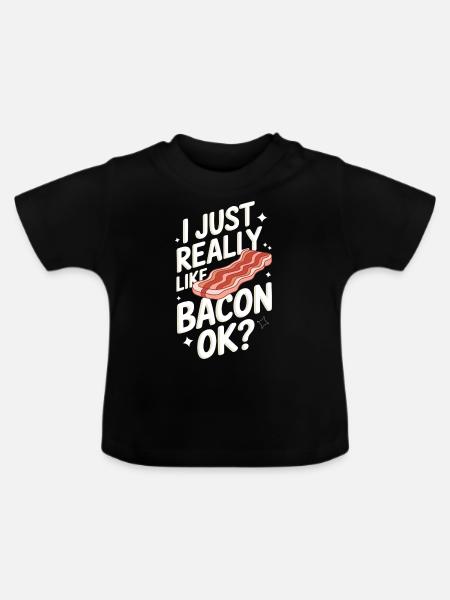 Bacon Frühstück Speck - Baby Bio-T-Shirt mit Rundhals - Schwarz