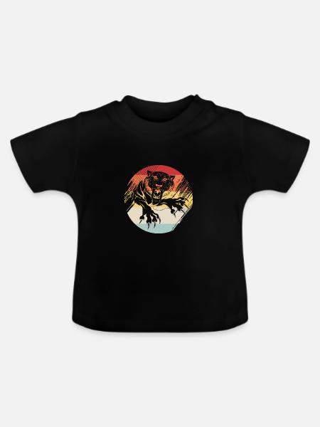 Säbelzahntiger - Baby Bio-T-Shirt mit Rundhals - Schwarz