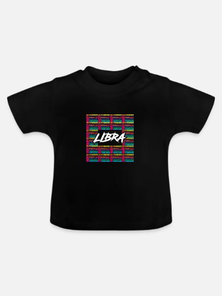 Sternzeichen Waage - Baby Bio-T-Shirt mit Rundhals - Schwarz