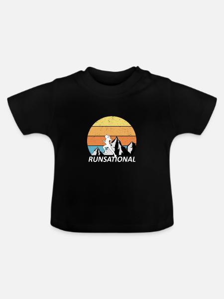 Trail Running - Baby Bio-T-Shirt mit Rundhals - Schwarz