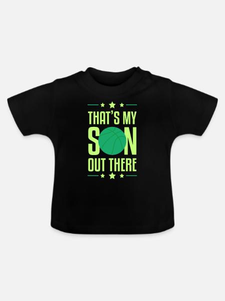 basketball sohn - Baby Bio-T-Shirt mit Rundhals - Schwarz