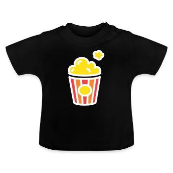 pop-corn - T-shirt bio col rond Bébé - noir - Devant