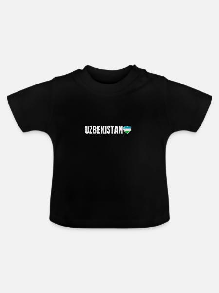 Usbekistan - Baby Bio-T-Shirt mit Rundhals - Schwarz