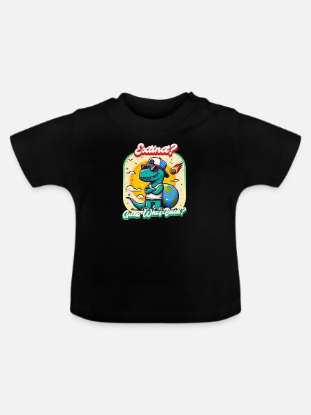 Extinct? Guess Who's Back? - Baby Organic T-Shirt with Round Neck - black
