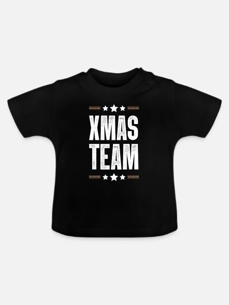 Xmas Team - Baby Bio-T-Shirt mit Rundhals - Schwarz