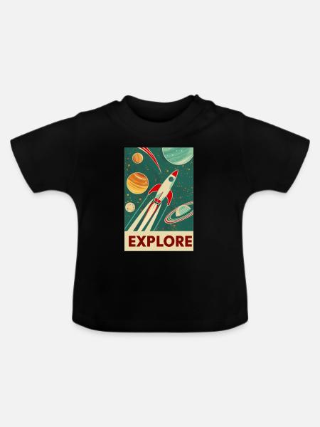 Entdecker - Baby Bio-T-Shirt mit Rundhals - Schwarz