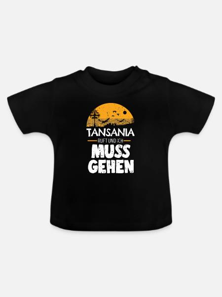 Tansania - Baby Bio-T-Shirt mit Rundhals - Schwarz