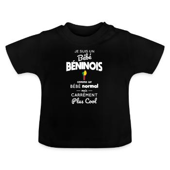 Bébé Béninois comme un Bébé normal mais plus Cool - T-shirt bio col rond Bébé - noir - Devant