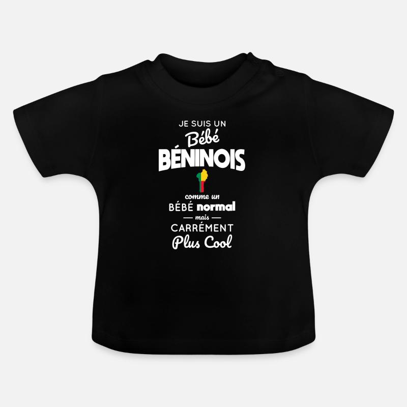 Bébé Béninois comme un Bébé normal mais plus Cool - T-shirt bio col rond Bébé - noir