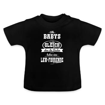 Same Babies The Best Have Truck-Driving Mom - Baby Organic T-Shirt with Round Neck - black - Front