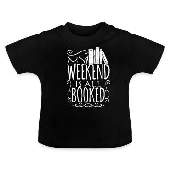 Reading at the weekend - Baby Organic T-Shirt with Round Neck - black - Front