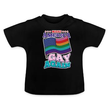 LGBTLGBTQ Regenboog Gay Lesbisch Cadeau - Baby biologisch T-shirt met ronde hals - zwart - Voor