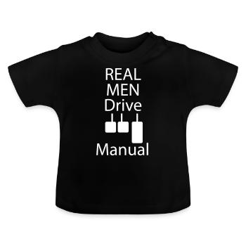 Circuit des amoureux de la voiture REAL MEN DRIVE Dare Car - T-shirt bio col rond Bébé - noir - Devant