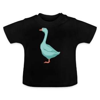 Gans - Baby Bio-T-Shirt mit Rundhals - Schwarz - Vorne