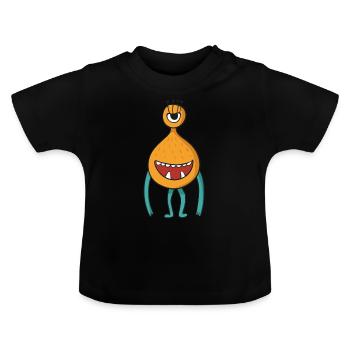 Alien - Baby Bio-T-Shirt mit Rundhals - Schwarz - Vorne