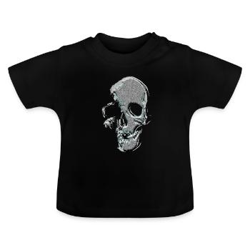 Tête de mort - T-shirt bio col rond Bébé - noir - Devant