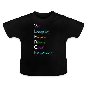 VIERGE Vif Intelligent Efficace Réservé Gentil - T-shirt bio col rond Bébé - noir - Devant