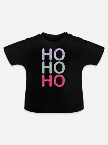 HO HO HO - Baby Bio-T-Shirt mit Rundhals - Schwarz