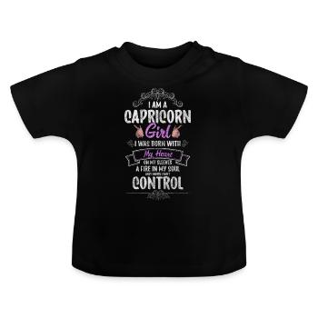 Signe du zodiaque Divinité Vesta - T-shirt bio col rond Bébé - noir - Devant