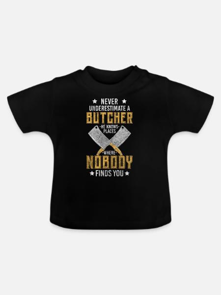 Fleischer Steak Beruf - Baby Bio-T-Shirt mit Rundhals - Schwarz