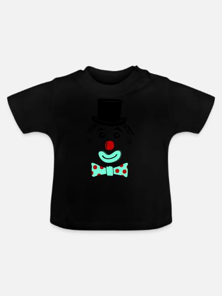 clown smile - Baby Bio-T-Shirt mit Rundhals - Schwarz