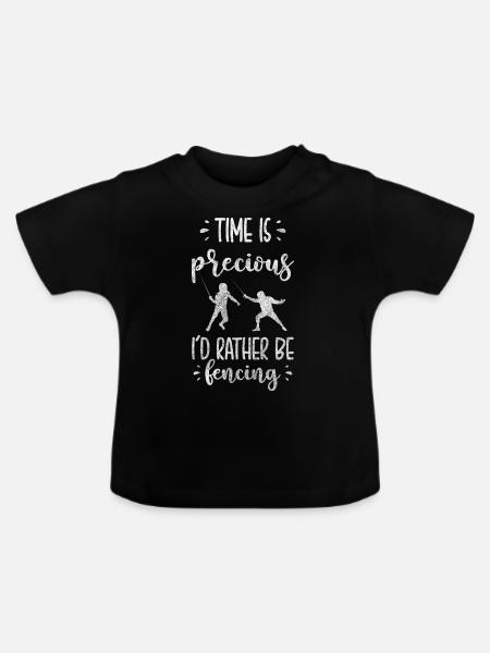 Fechtsport Sieg Hobby - Baby Bio-T-Shirt mit Rundhals - Schwarz