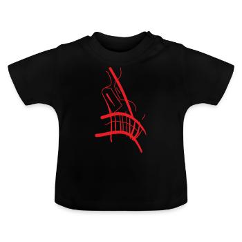 Schwarzes Hoodie mit Karikatur - Baby Bio-T-Shirt mit Rundhals - Schwarz - Vorne